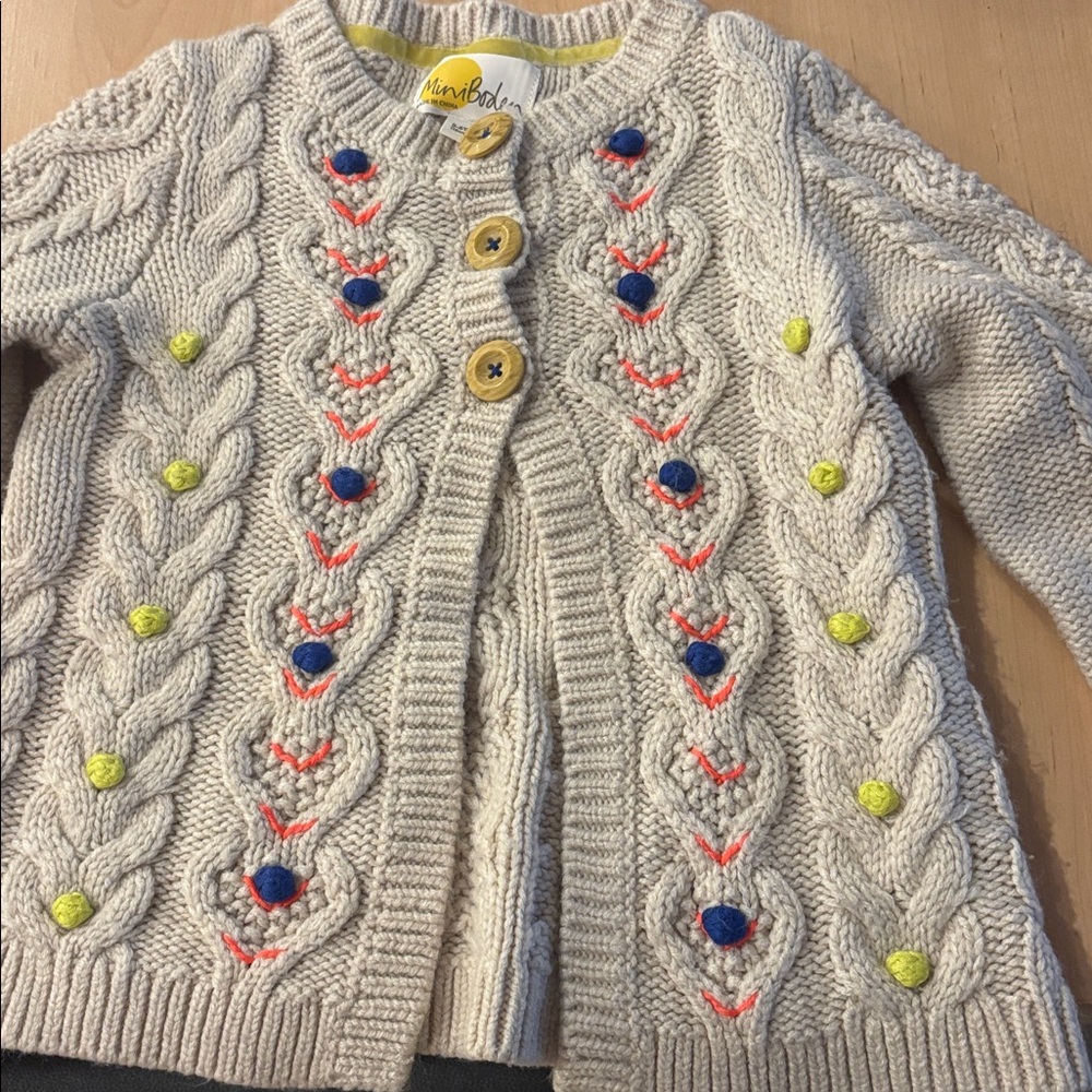 Mini Boden pom Pom sweater size 5/6! Adorable!